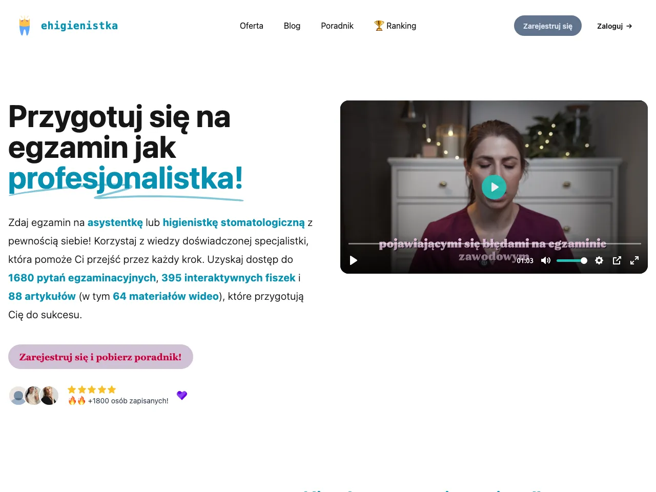 Screenshot strony ehigienistka.pl