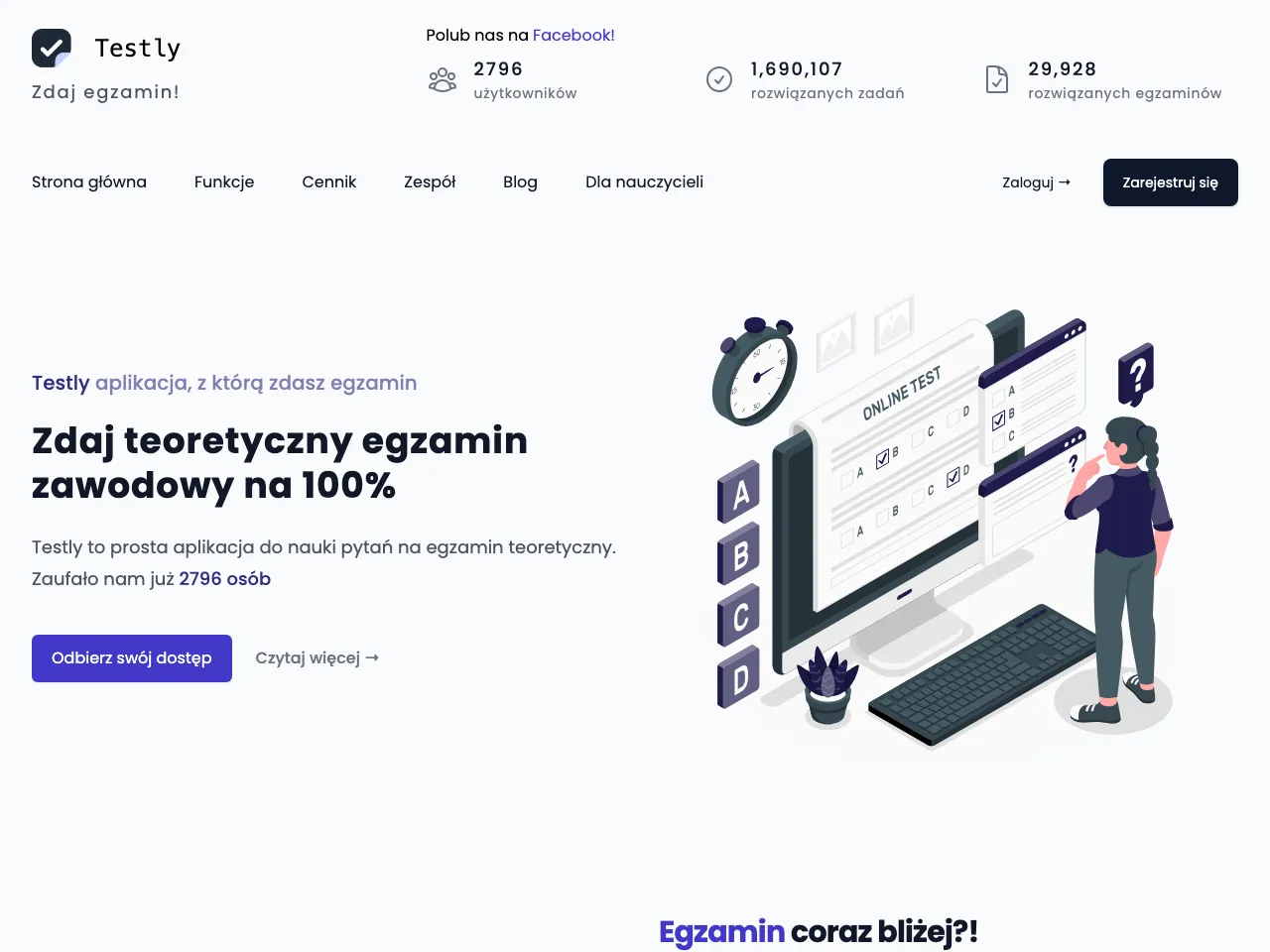 Screenshot strony testly.pl